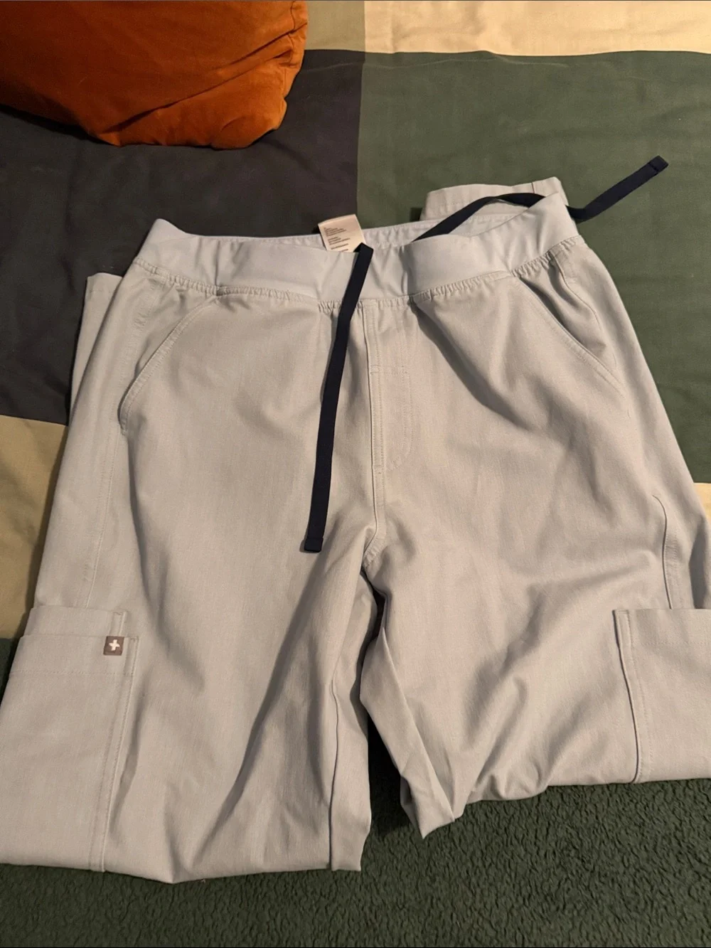 Figs Light Blue Men's Cargo Pants with Drawstring
